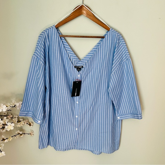 Fashion Nova Striped Blouse NWT Size 3X - Picture 3 of 5